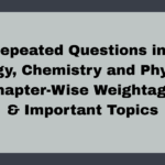 Most Repeated Questions in NEET Biology, Chemistry and Physics, Chapter-Wise Weightage & Important Topics